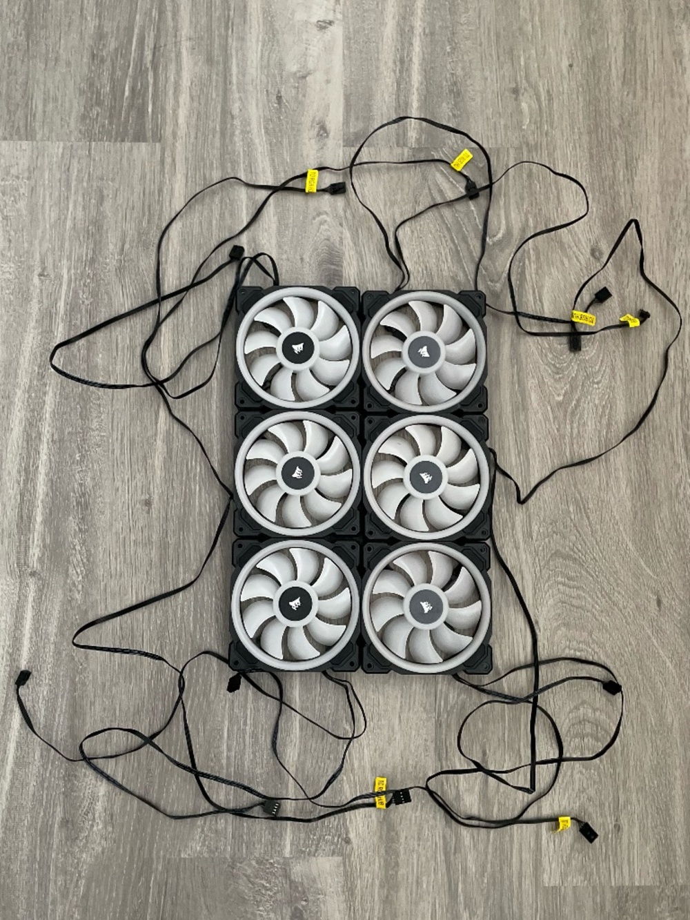 Lot of 6 Corsair LL120 RGB 120mm PC Case Fans (Model CO-9050071-WW) - UNTESTED